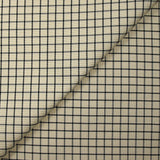 Coton natté à carreaux noir fond écru