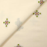 Coton tissé-teint jacquard Mirza vert et lie de vin fond écru