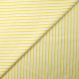 Coton tissé-teint Rudy rayé jaune beurre fond blanc