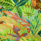 Crêpe viscose imprimé jungle en dessin vert