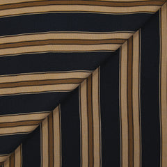 Crêpe viscose imprimé rayé marron fond noir