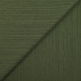 Crépon de polyester effet seersucker vert militaire