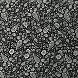 Crépon viscose rayé lurex argent cachemire fond noir