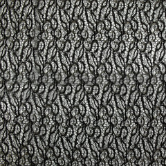Fancy encaje dorado de poliéster bordado con lurex negro
