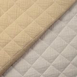 Double gaze matelassée double face beige et blanc cassé au mètre