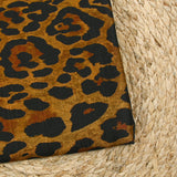 Doublure jacquard viscose imprimé léopard fond mordoré