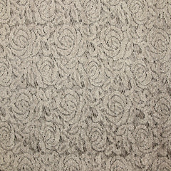 Guipure polyester bouclette taupe