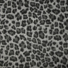 Jacquard de polyester peigné léopard fond gris