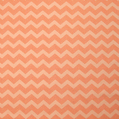 Jersey de coton imprimé chevrons fond pêche blanche