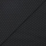 Jersey de coton imprimé pois 1 mm gris fond noir