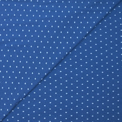 Jersey de coton imprimé pois fond bleu barbeau