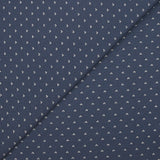 Jersey de coton imprimé trio de pois fond marine