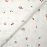 Jersey pointelle coton imprimé tulipes fond blanc cassé