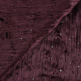 Jersey velours froissé sequins prune