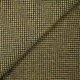 Lainage jacquard mini pied de poule blanc cassé et olive
