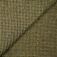 Lainage jacquard mini pied de poule blanc cassé et olive