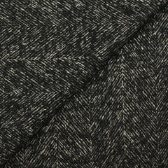 Laine mélangée bouclettes chevrons 85mm noir et écru
