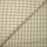Lin viscose à carreaux Lurex argent fond ficelle et écru