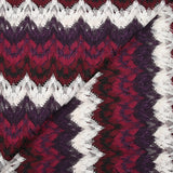 Maille crochet chevrons framboise, bordeaux violet et blanc