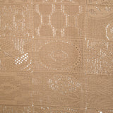 Maille dentelle effet crochet polyester carré en macramé beige