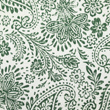 Maille plissée satinée cachemire vert fond blanc