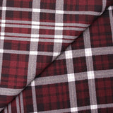 Maille texturée imprimée à carreaux bordeaux