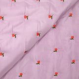 Matelassé pommes brodées fond mauve