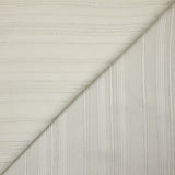 Mousseline crinkle rayure blanche et argent fond blanc