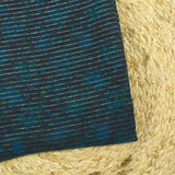 Mousseline de soie Lurex rayé fleurs bleu canard fond anthracite