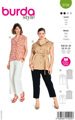 Patron Burda n°5734 : Gilet