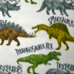 Polaire imprimée dinosaures fond blanc