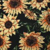 Polaire imprimée tournesol fond noir