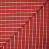 Polycoton tissé-teint à carreaux écru fond brique