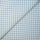 Polycoton vichy seersucker bleu et blanc