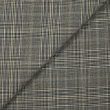 Polyviscose tissée-teinte prince-de-galles noir et blanc ligne beige