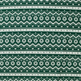 Popeline de coton imprimée fantaisie de Noël fond vert
