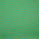 Popeline enduite imprimée fleur losange citron fond vert