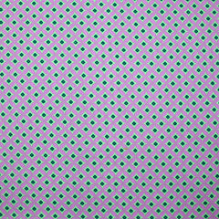 Popeline enduite imprimée fleur losange vert fond violet