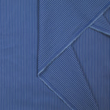 Polycoton rayé bleu 3 mm fond bleu