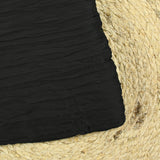 Satin de polyester plissé effet froissé noir