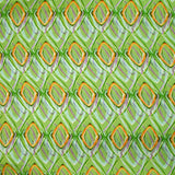 Satin de viscose imprimé disco retro fond vert