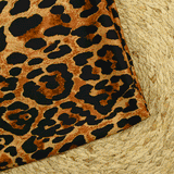 Satin polyester imprimé léopard fond doré