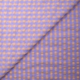 Seersucker Vichy mauve et beige pêche