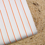 Polyester twill embroidered stripes orange white background
