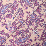Sergé de viscose élasthanne cachemire violet fond blush