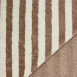 Tissu éponge bambou rayure taupe et blanc cassé vendu au mètre