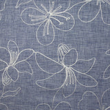Toile brodée Ariel marine chiné