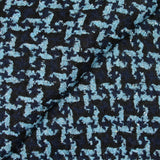 Tweed de polyester pied de poule ciel et noir