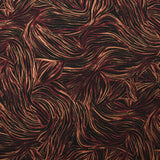 Twill de viscose imprimé nature abstraite lie de vin fond noir