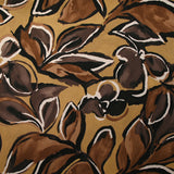 Twill de viscose imprimé nature en peinture marron fond camel